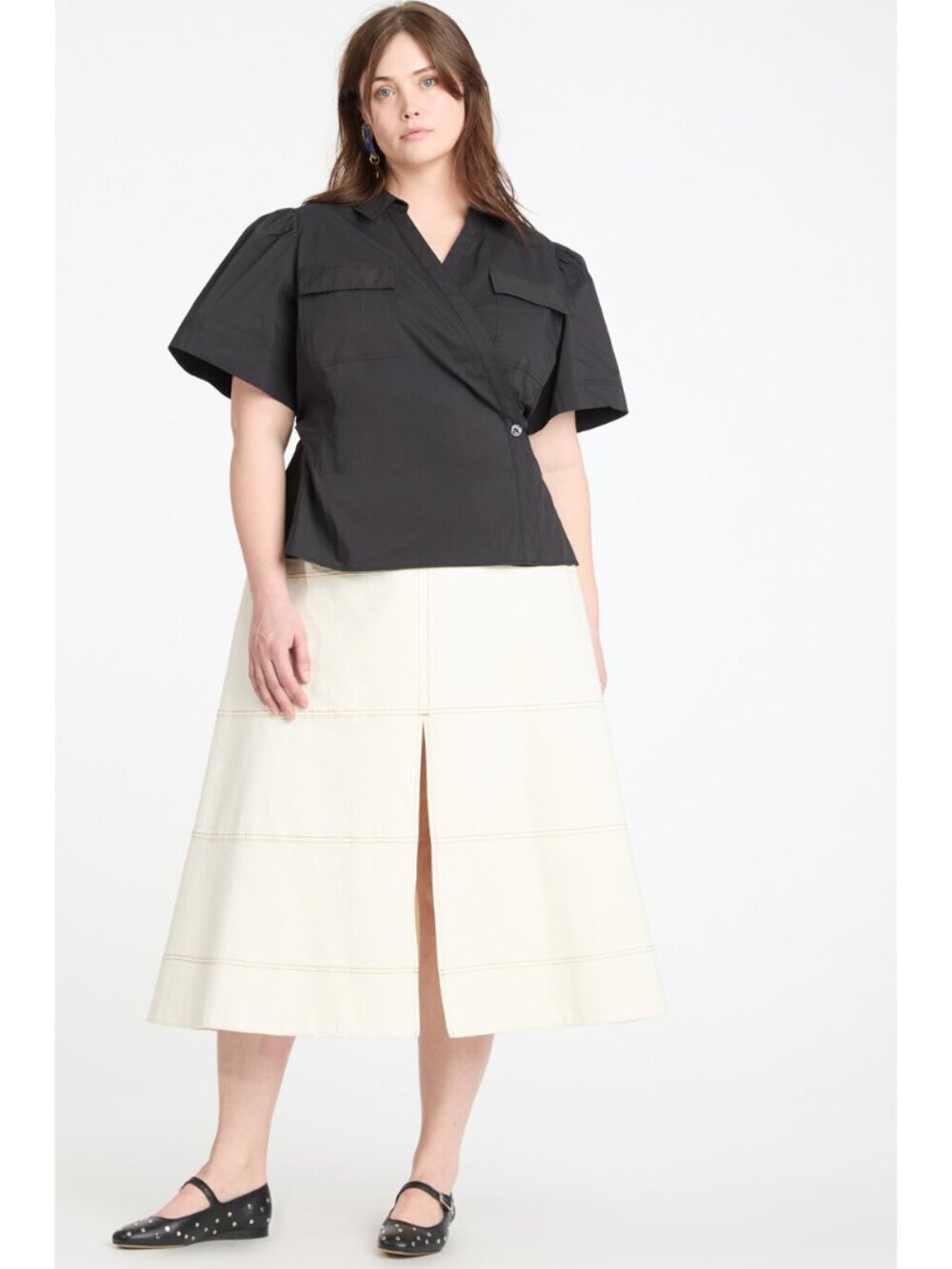 NWT Tanya Taylor Women's Sandra Plus Top, Black